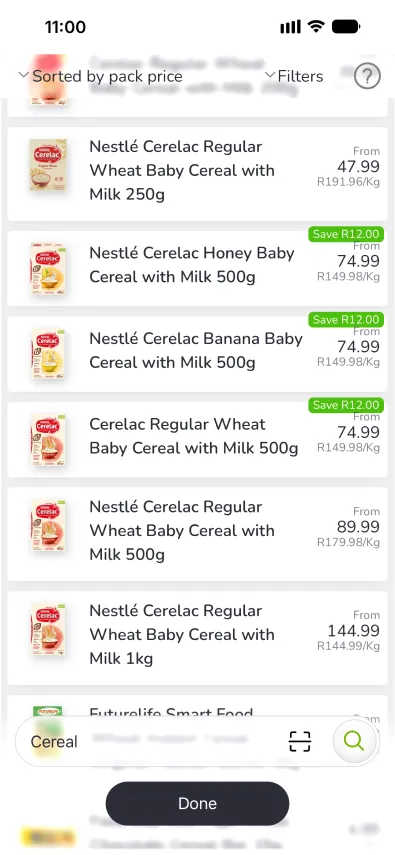 Jada cereal search results